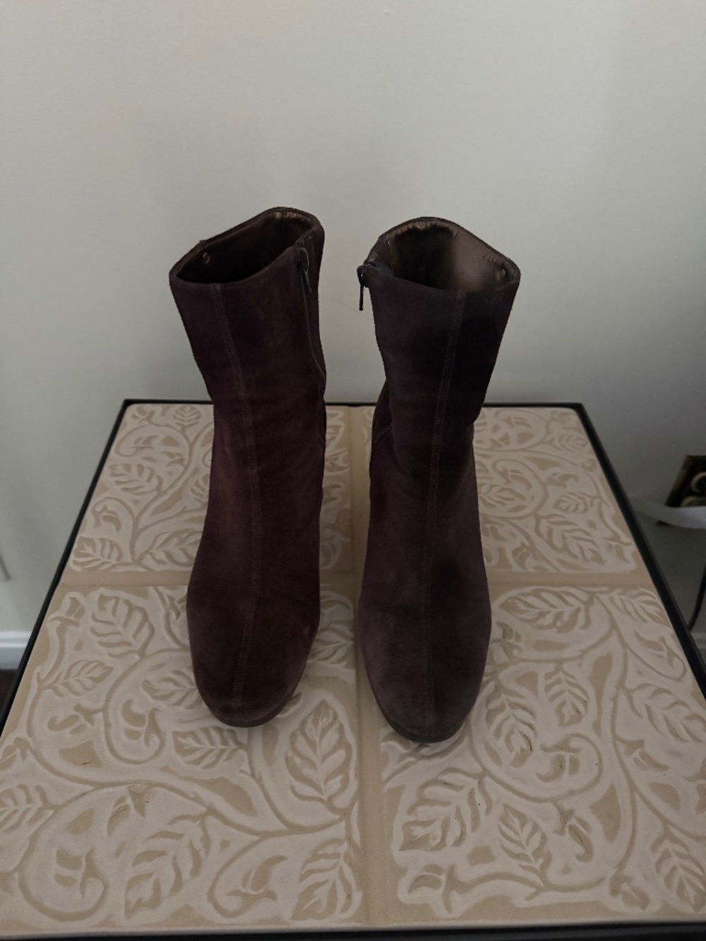 Ann Taylor Brown Suede Mid-Calf Heeled Boots